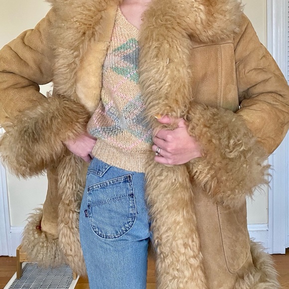 SOLD 70’s Penny Lane Suede Shearling Coat - Picture 9 of 15